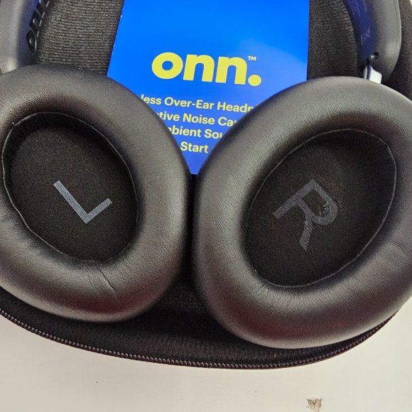 onn. Wireless Over-Ear Headphones with Active Noise Canceling, Black - Picture 5 of 10